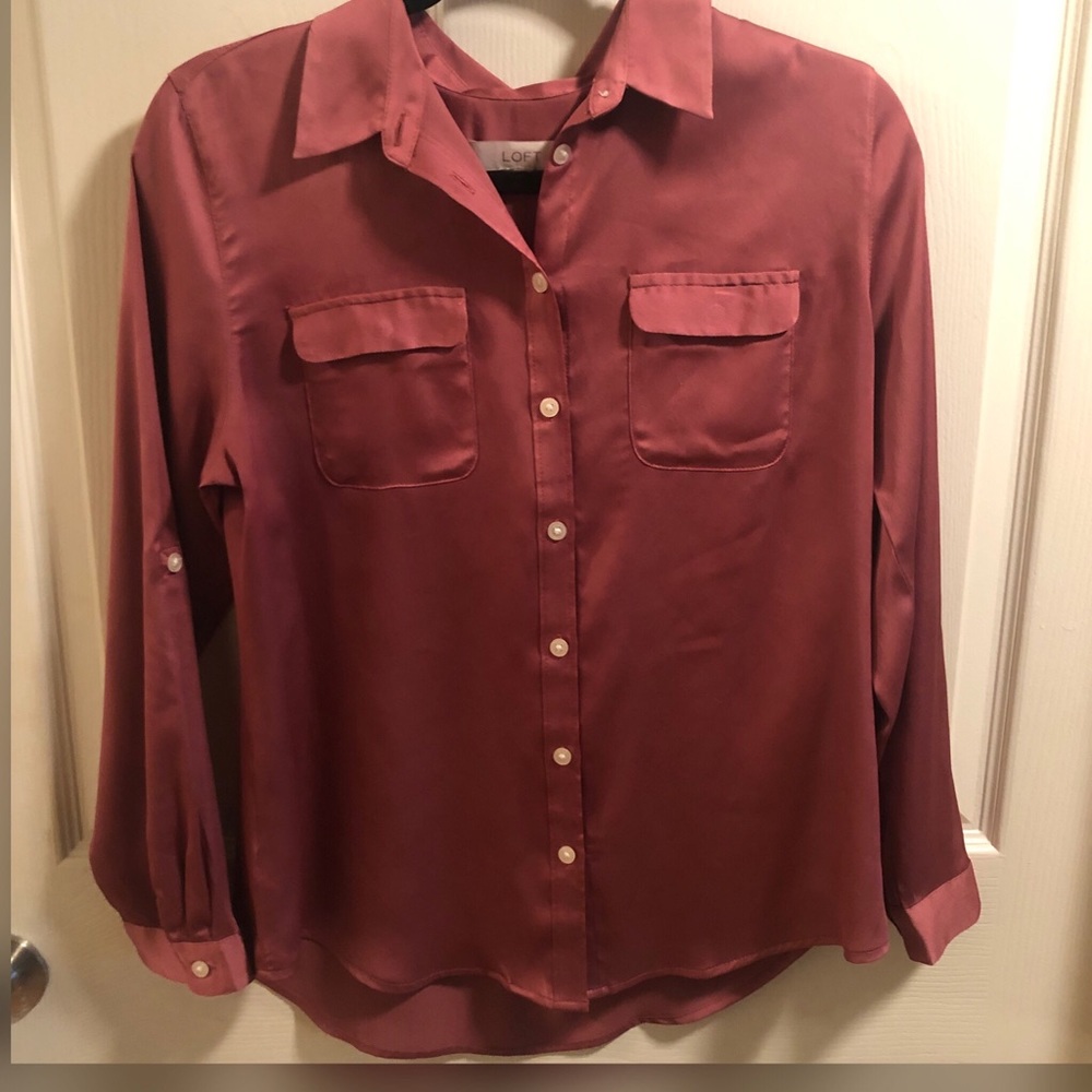 Loft rose gold blouse.